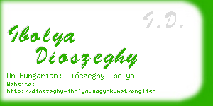 ibolya dioszeghy business card