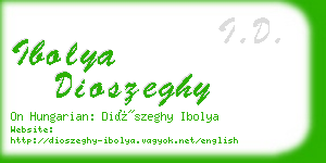 ibolya dioszeghy business card